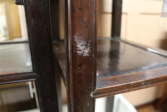 Two Chinese hardwood tables W.45cm and 41cm